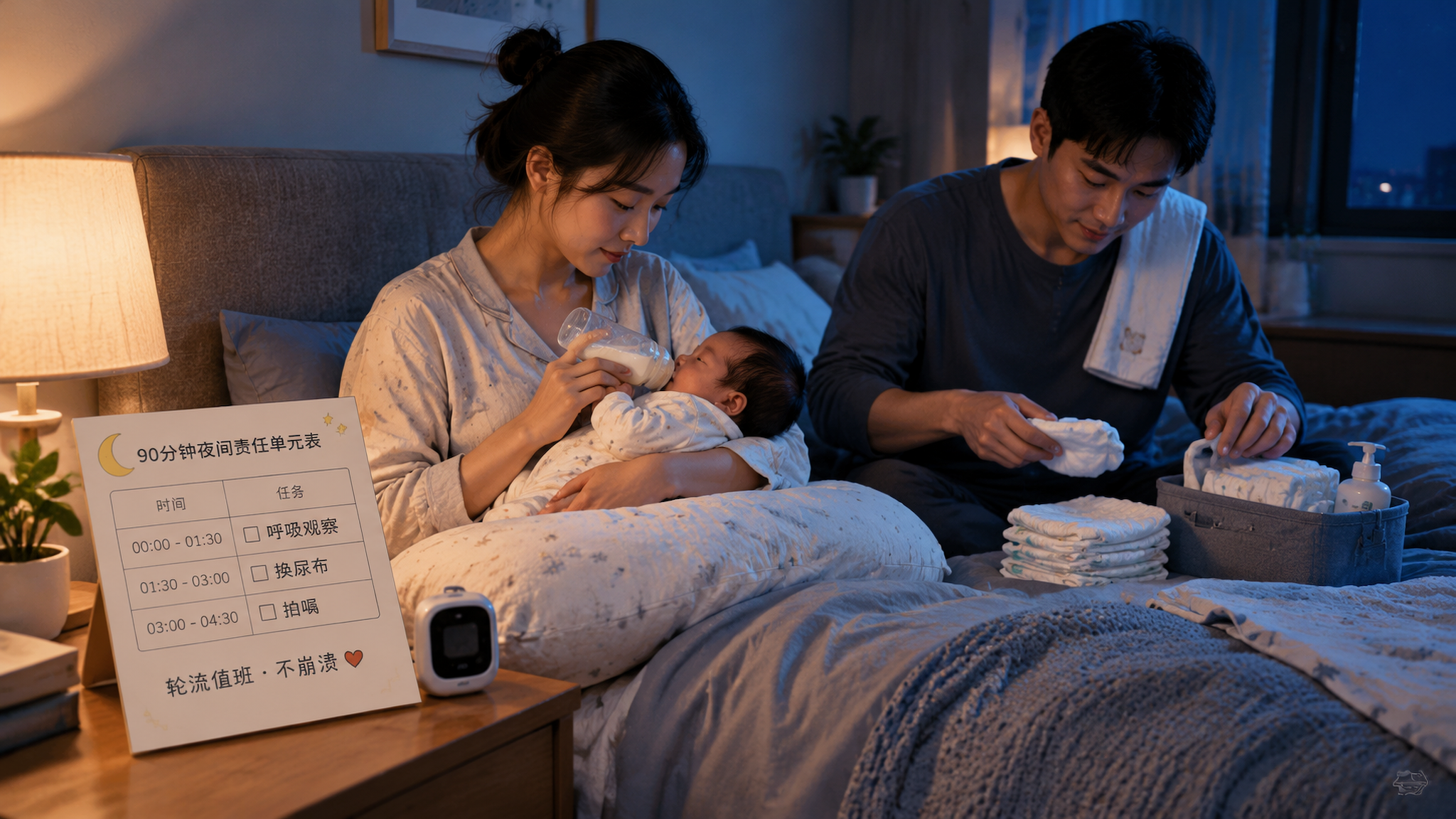 爸爸返工后夜里怎么分工？90分钟责任单元就够了