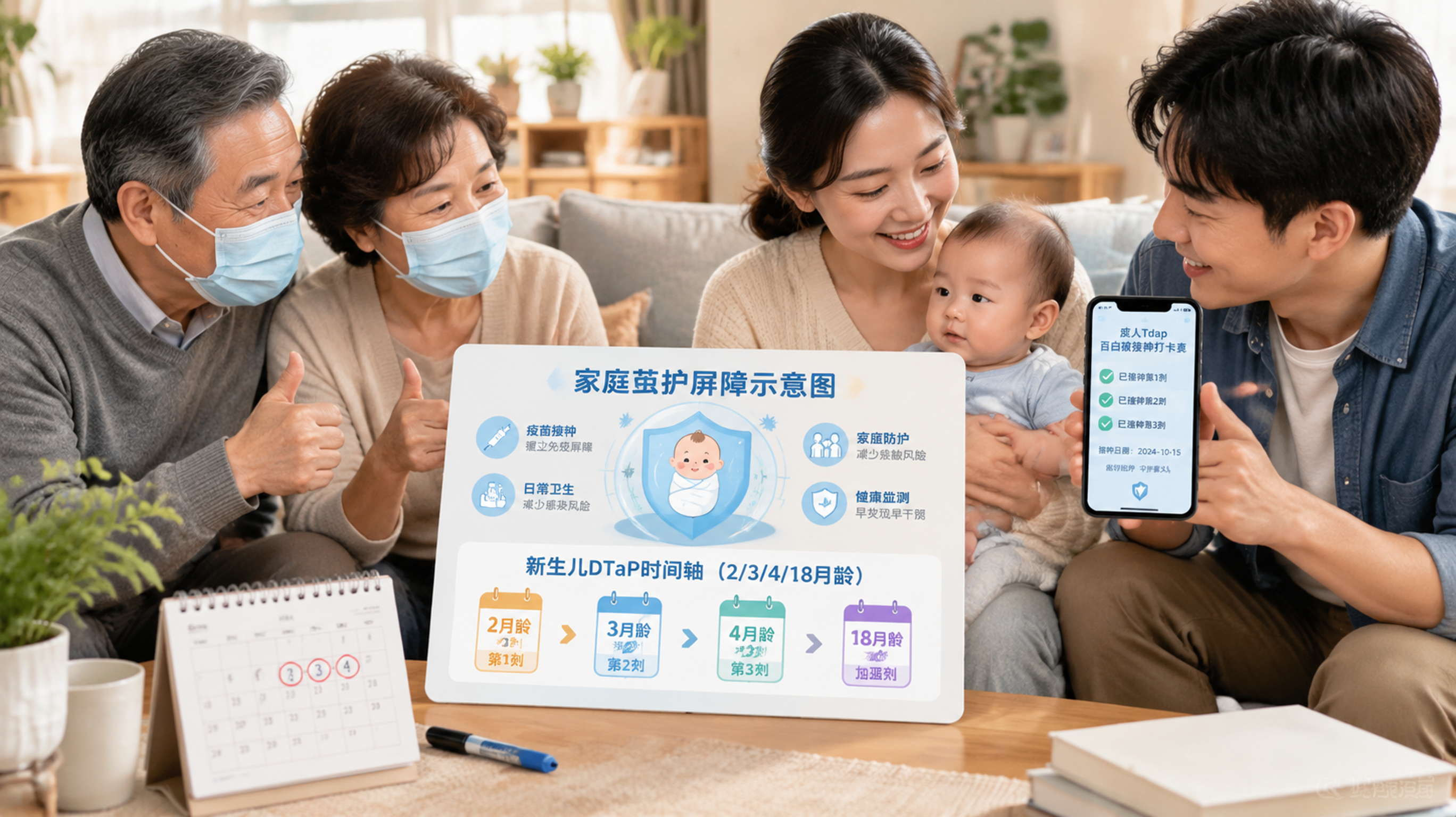 宝宝百白破没打全，家里大人咳嗽怎么办？一张茧护清单先做对