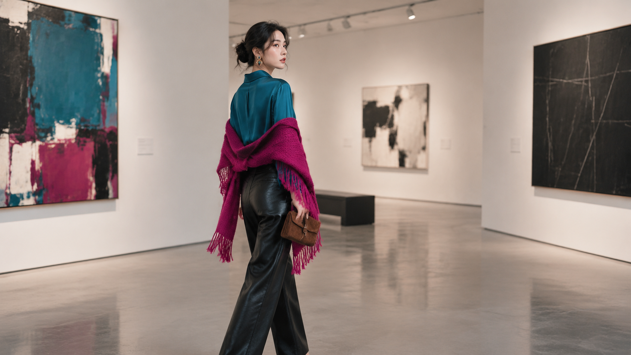看展别再全身黑：孔雀蓝×洋红的宝石波西米亚更出片