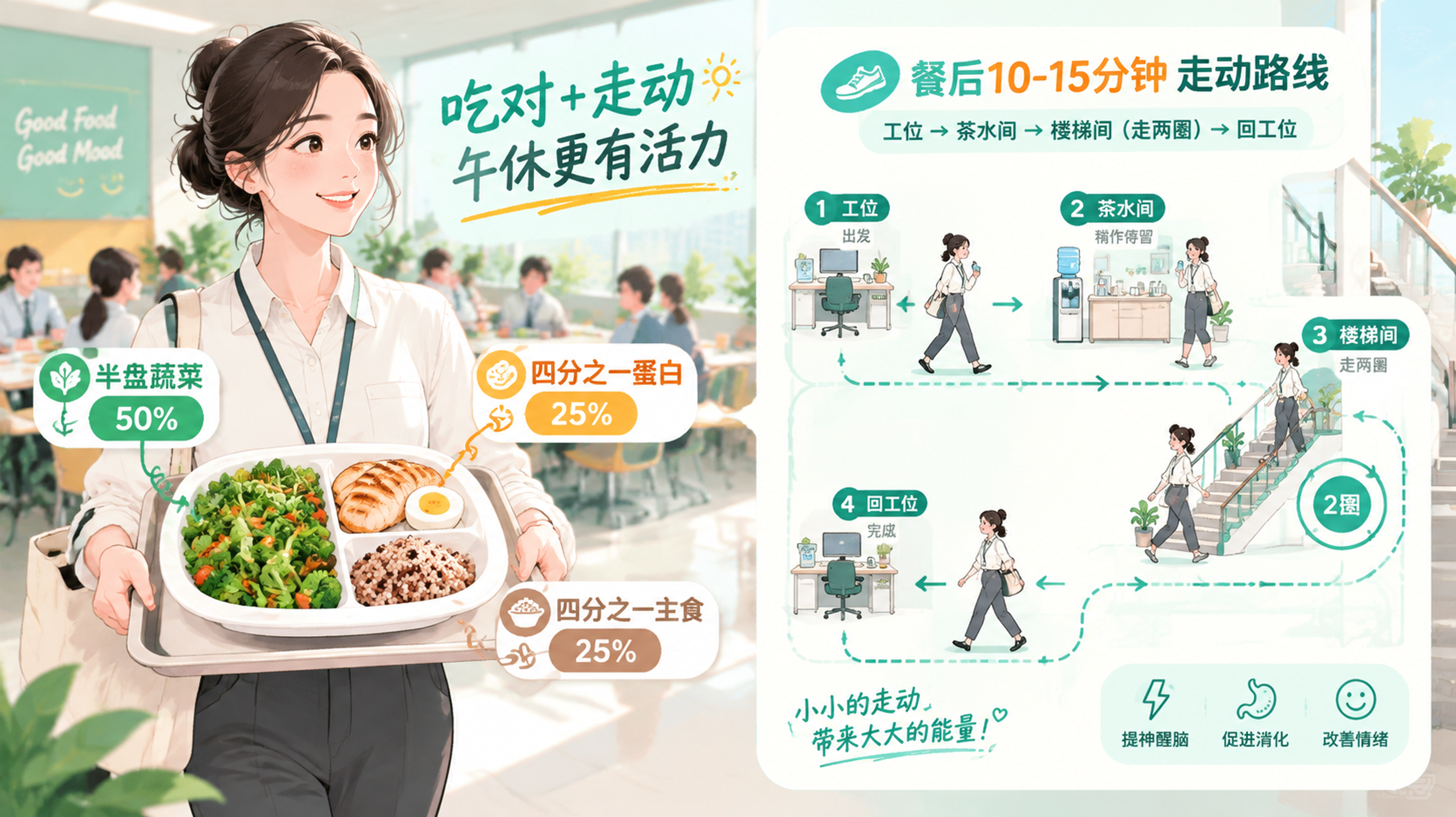 午饭后犯困不是废：一套午餐+走动模板救下午