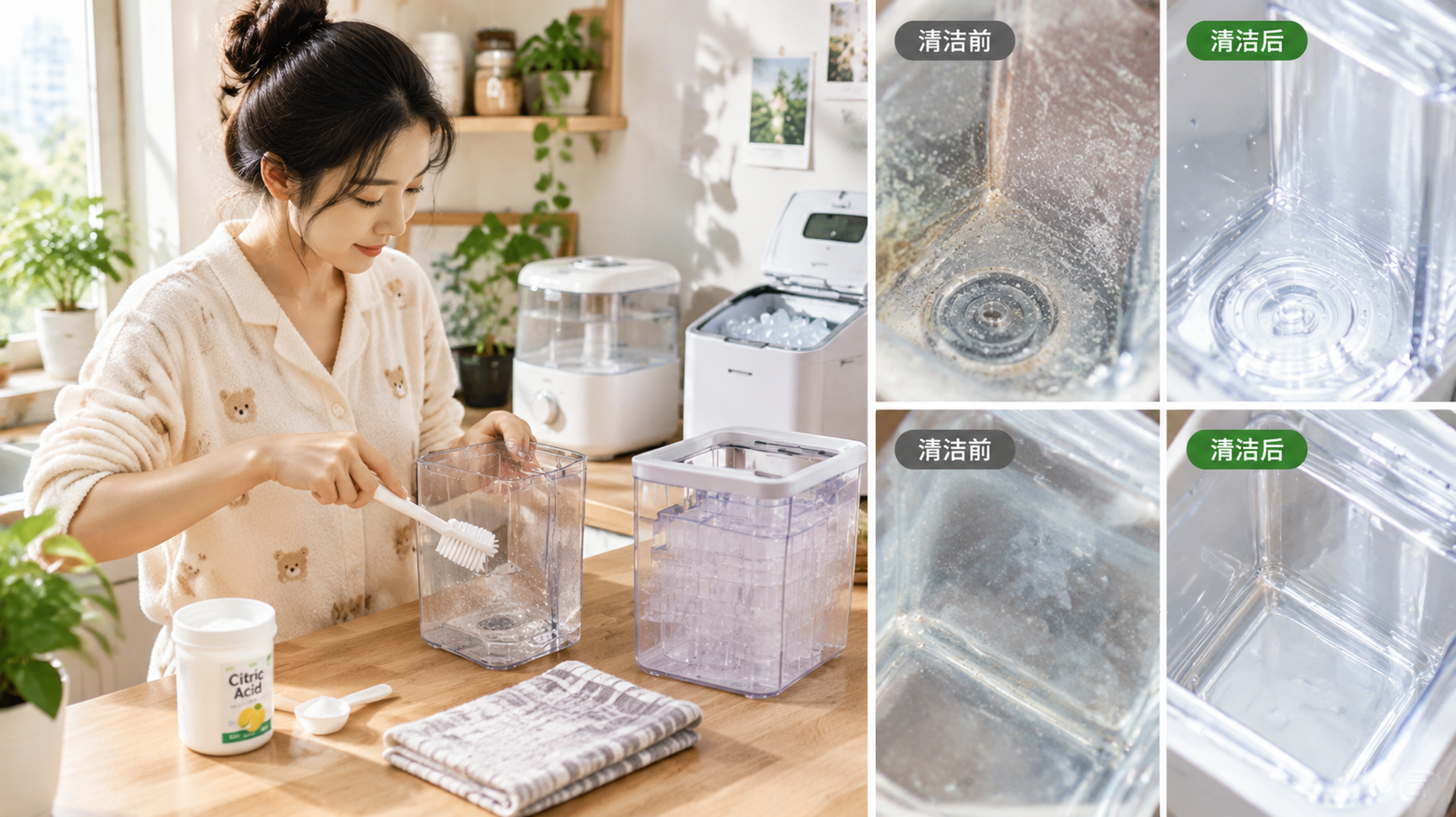 独居水路卫生自查：加湿器制冰机咖啡机3张清洁表
