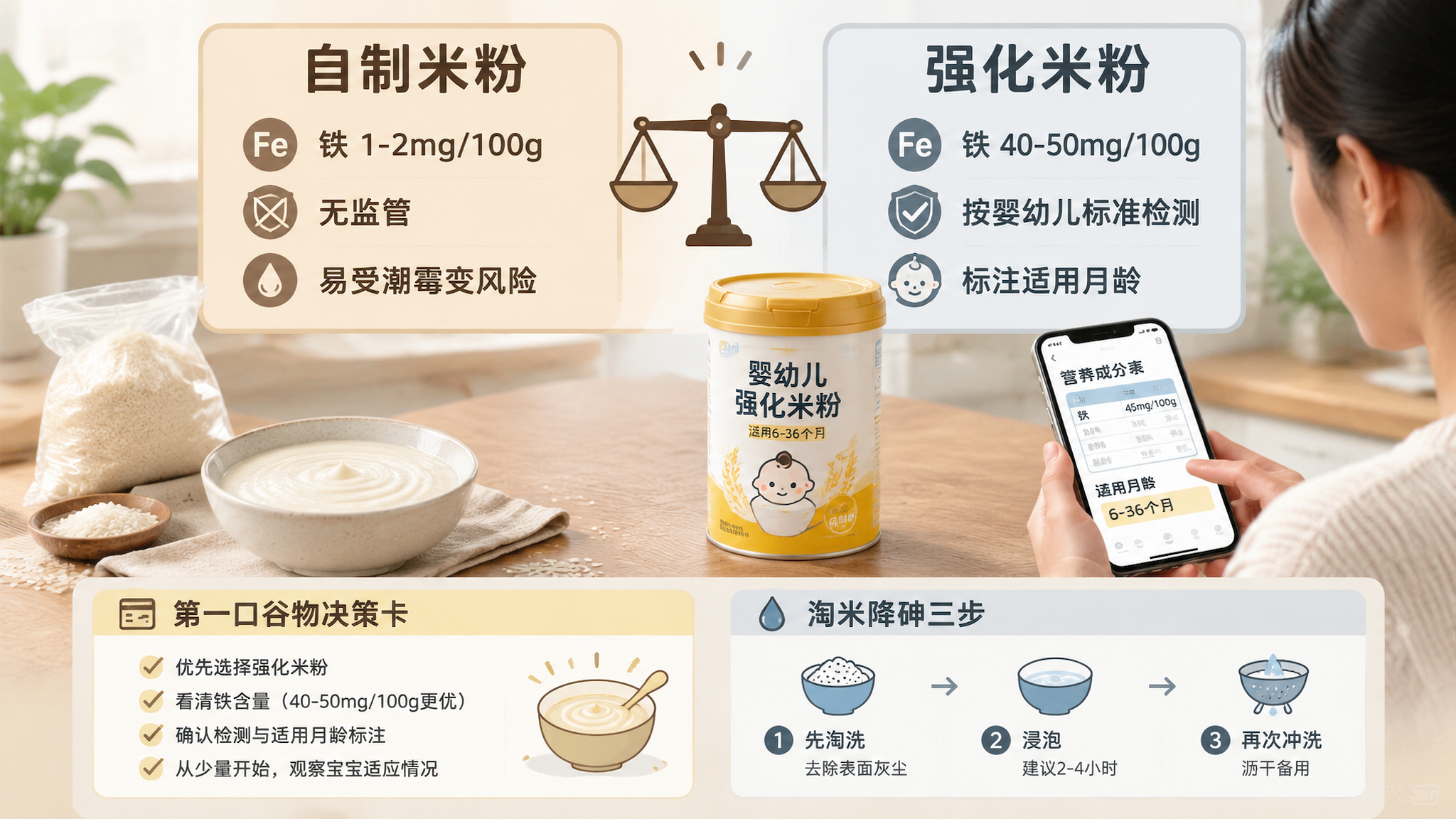 外婆自磨米粉能当主食吗？先看铁含量这行字