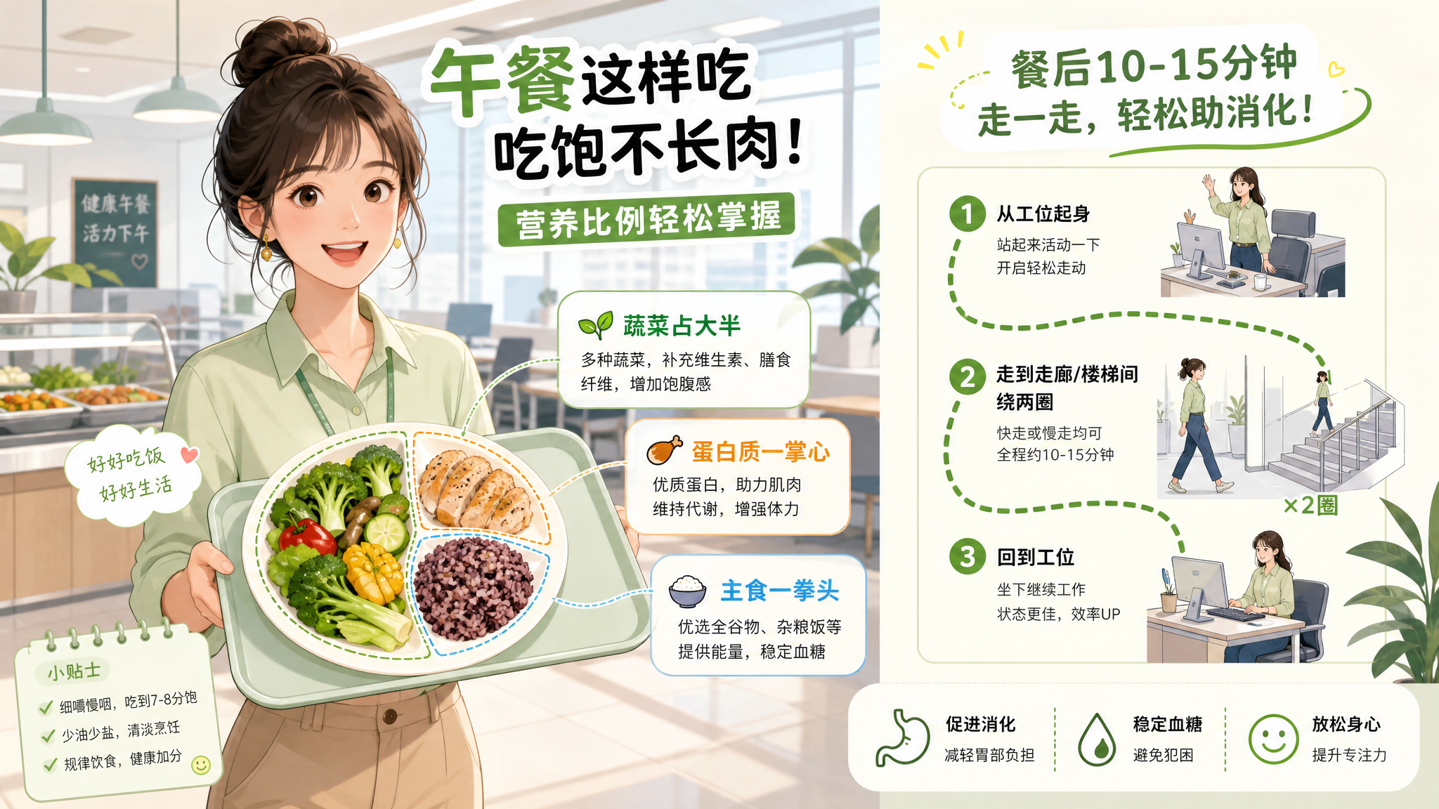 午饭后总想关机？用这套“午餐+10分钟”不困模板