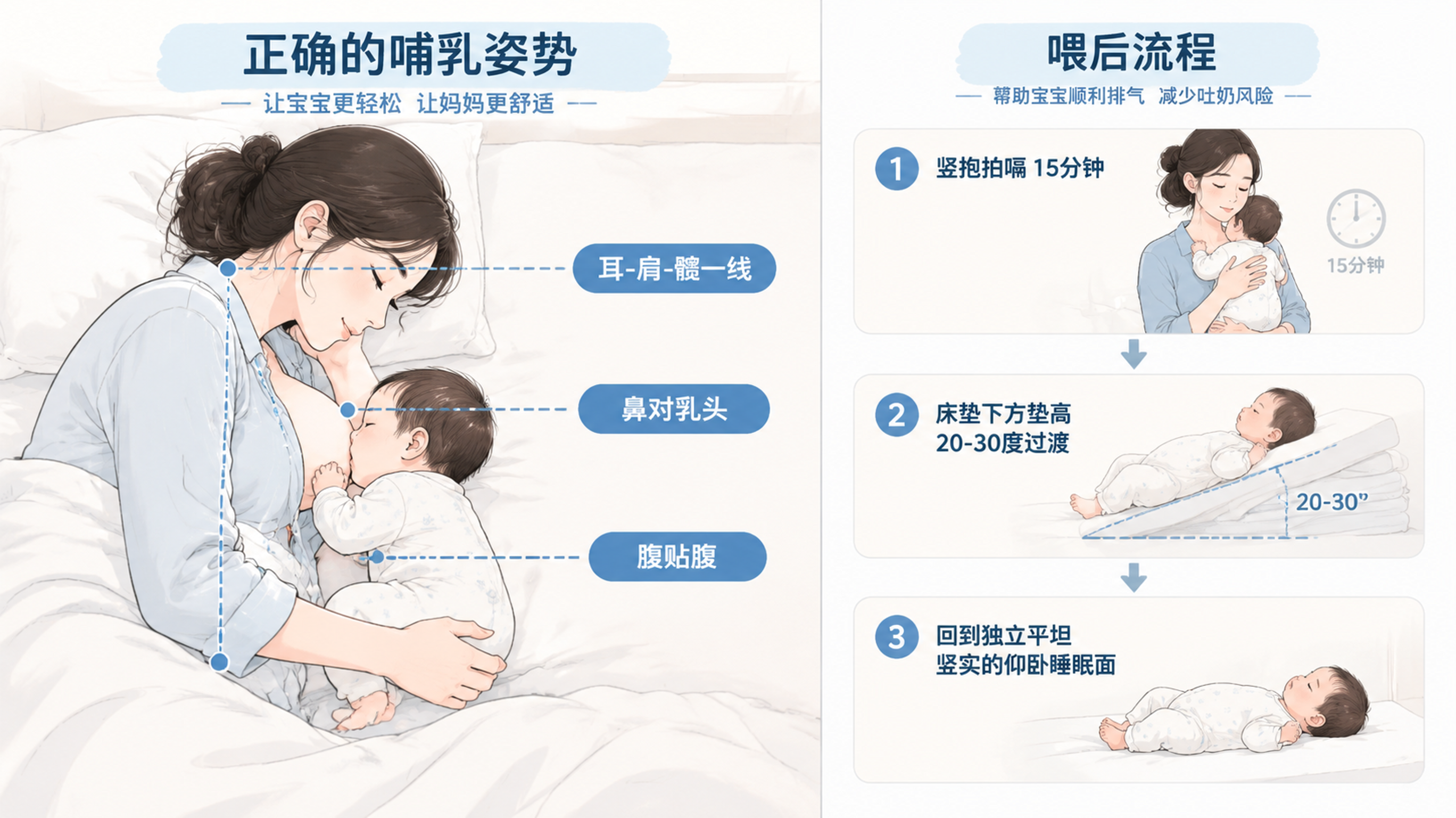 侧卧躺喂别找角度了 记住这3个对齐点