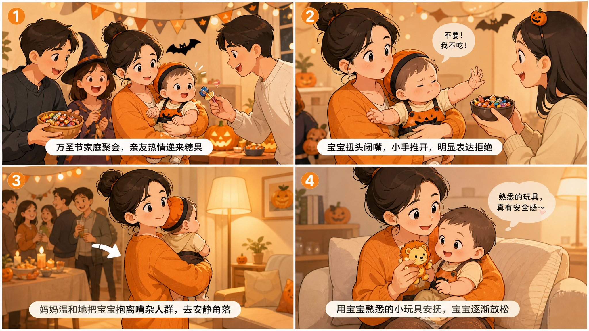 万圣节聚会宝宝摇头推开？这是边界感在发芽