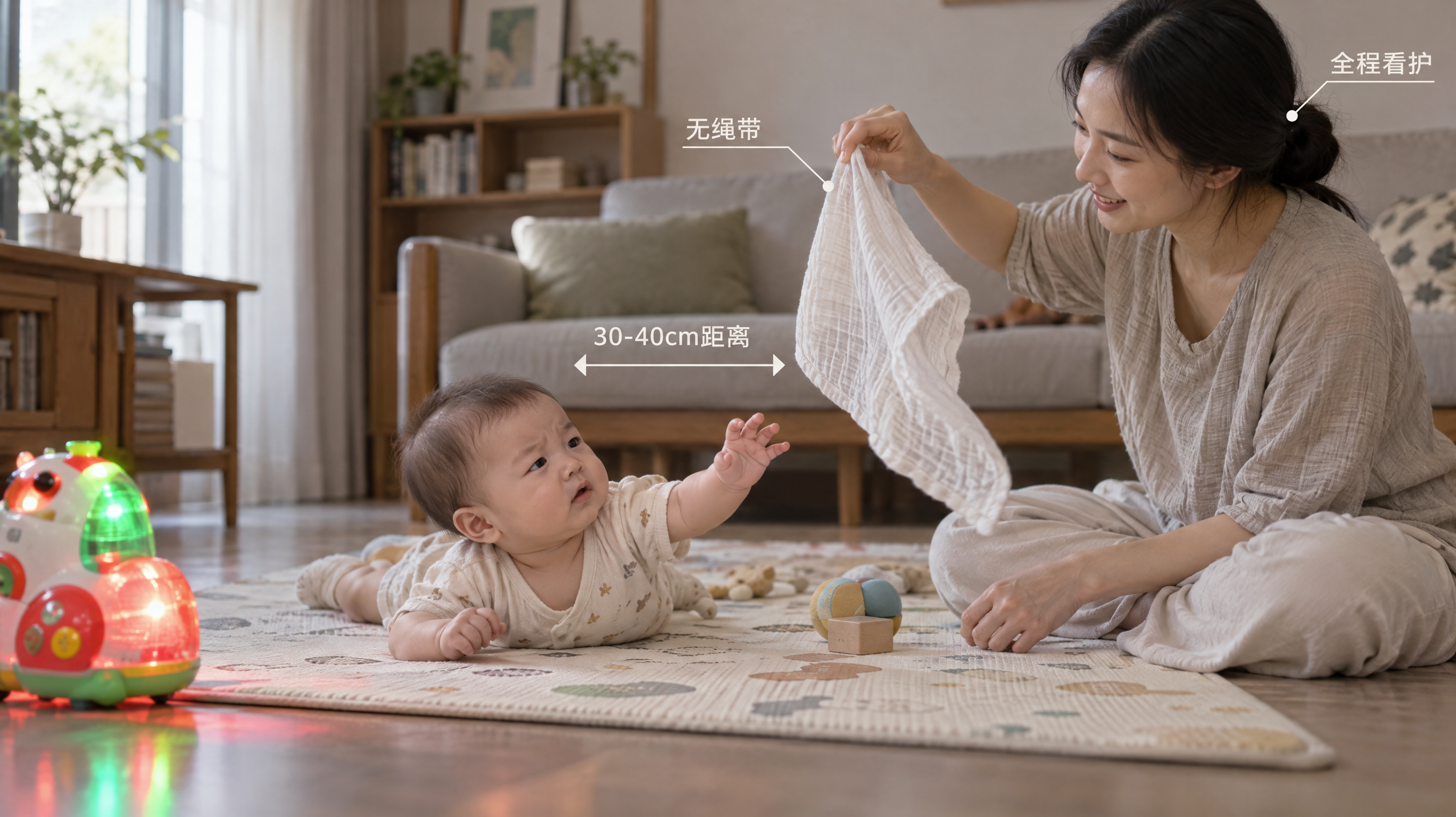 别买追视卡了：旧蚊帐布1分钟让娃自己追着看