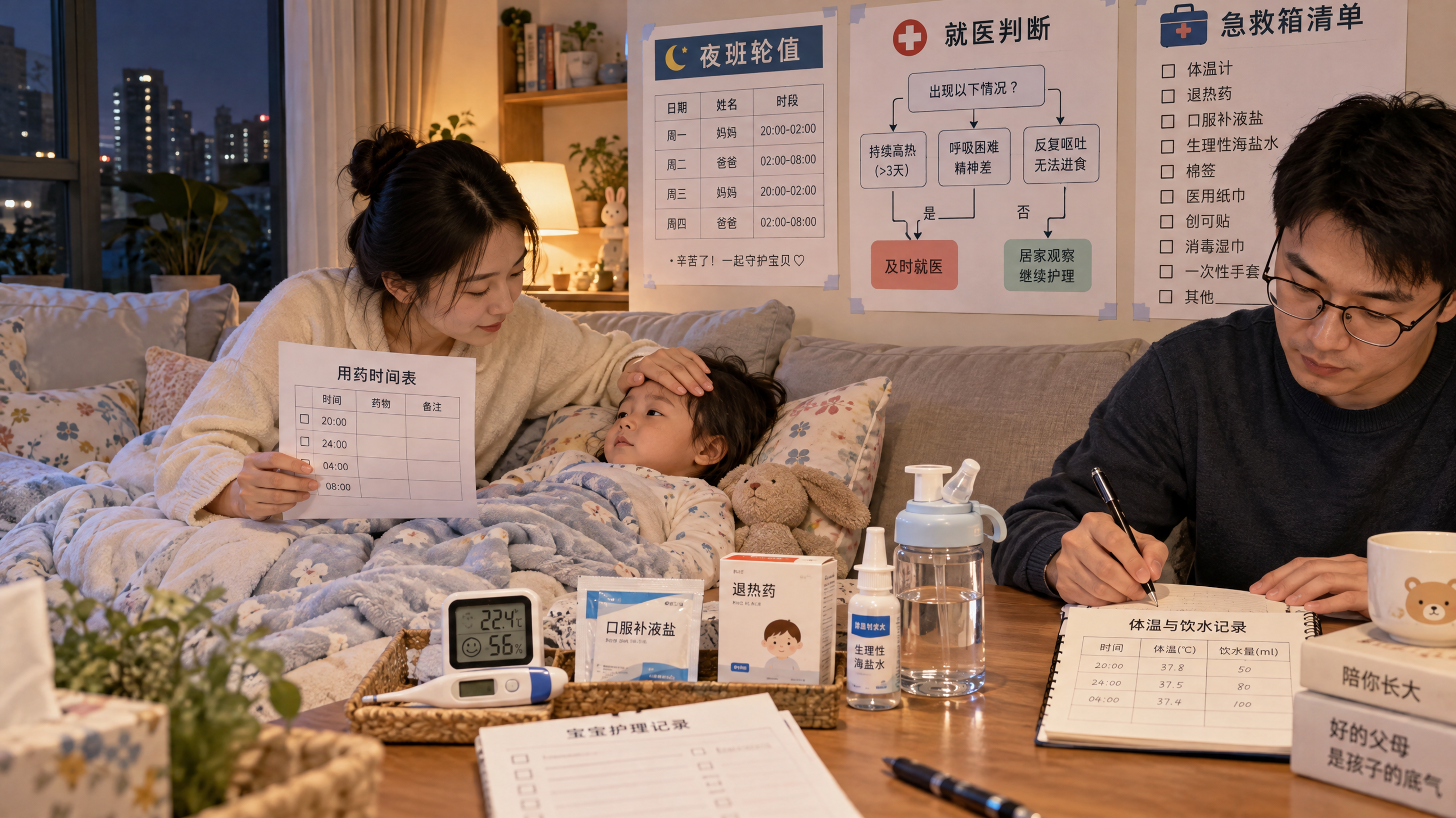 孩子生病别硬扛：一张排班表救全家