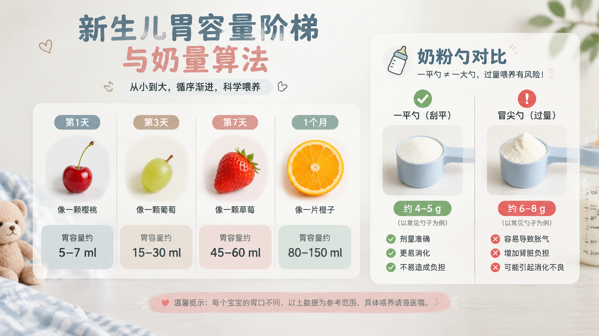 夜奶别再冲浓：按体重算新生儿奶量和单次上限