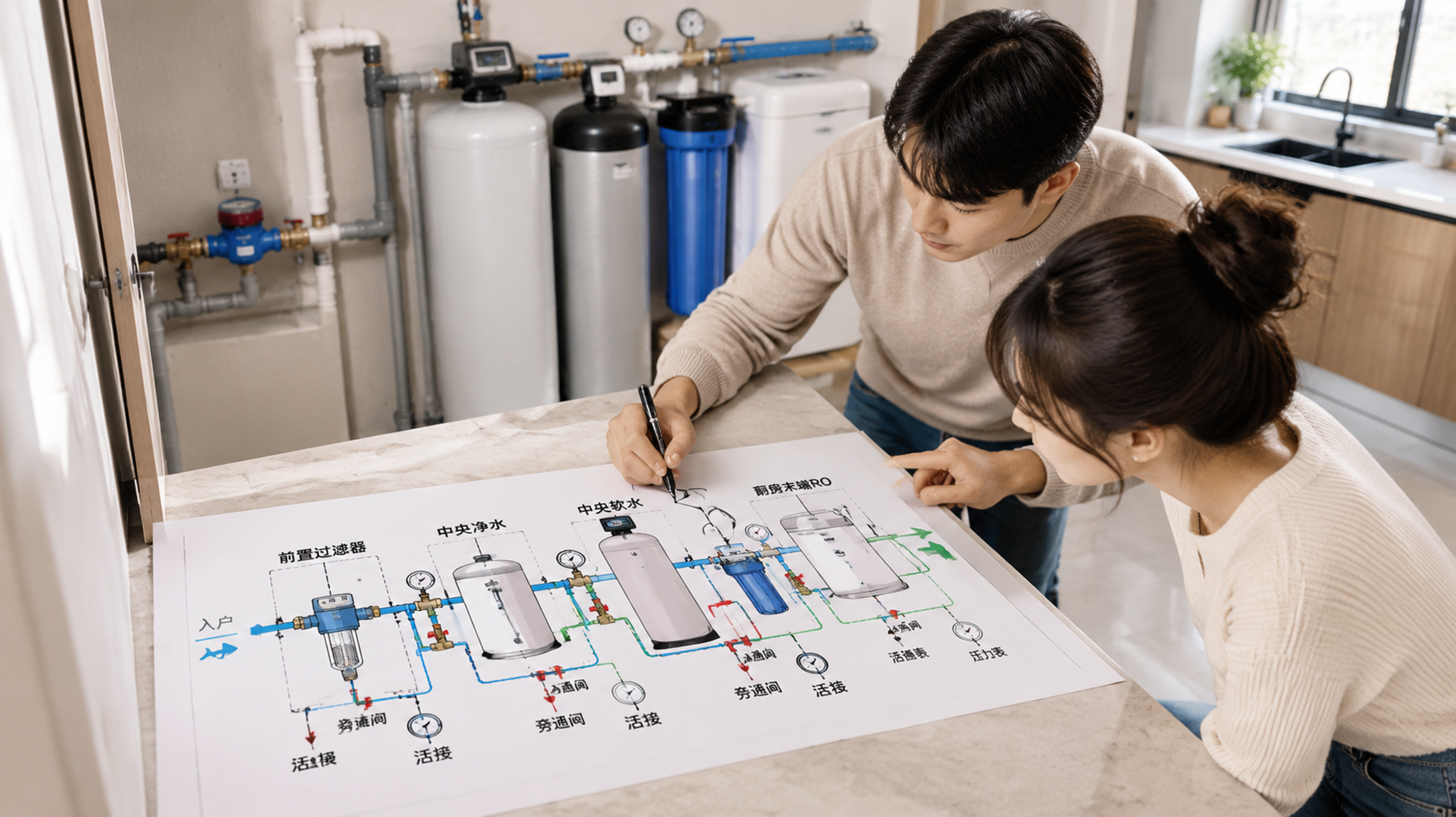 全屋净水别装反：顺序+旁通一次讲明白