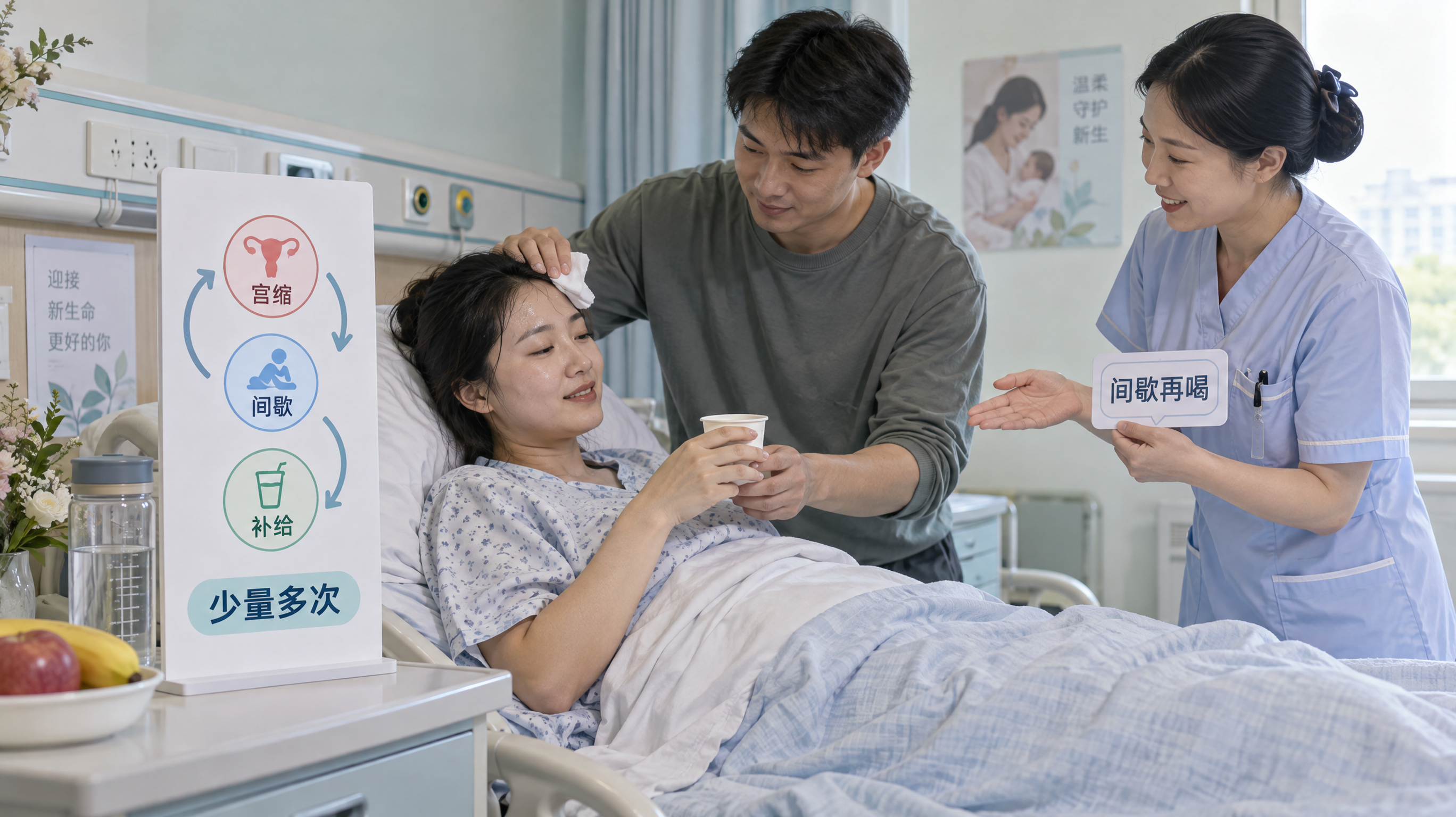 夏天第一产程别硬扛：小口补水不反胃的床旁动线