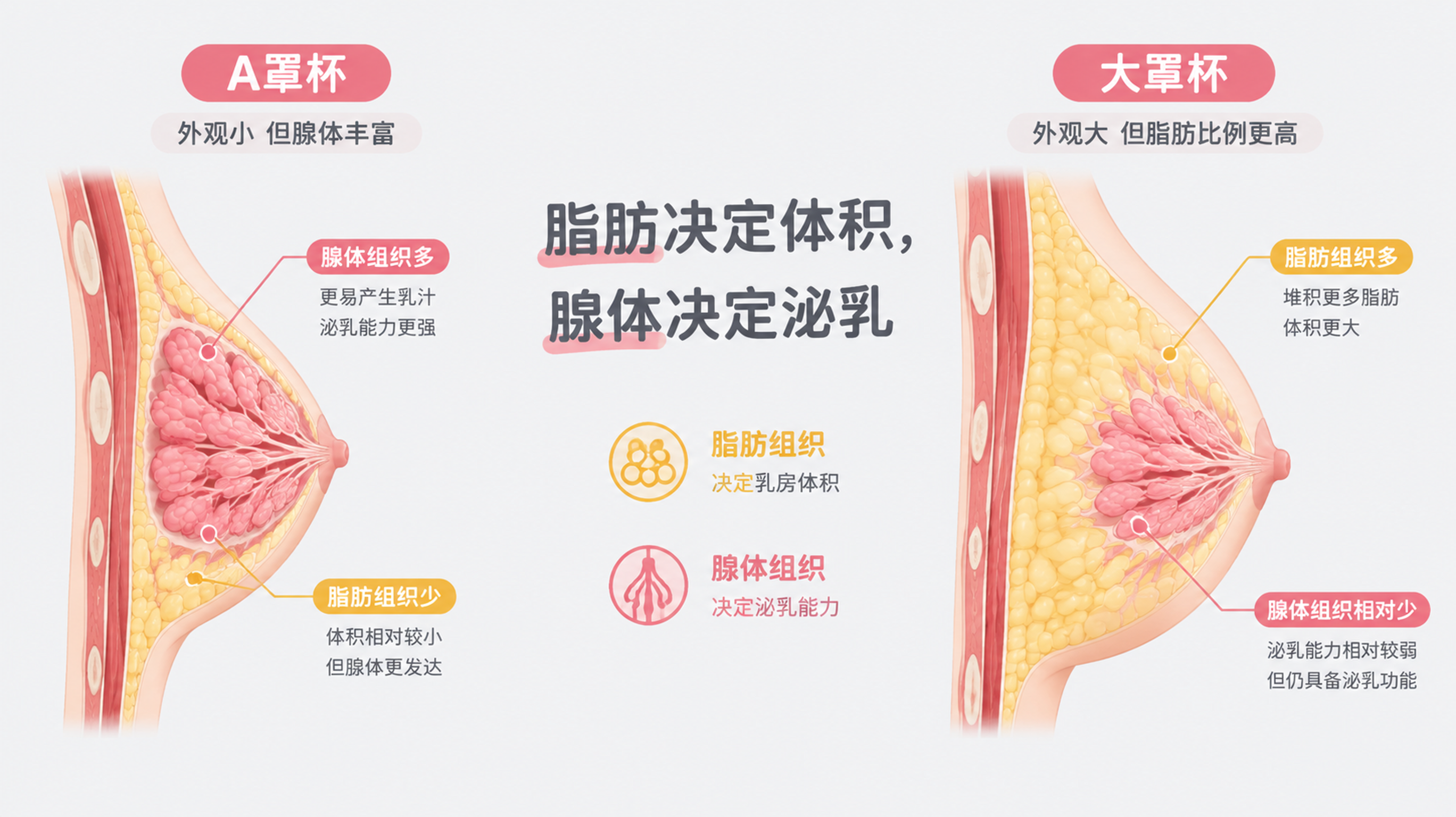 胸小就没奶？3个观察点让你不再被罩杯吓到