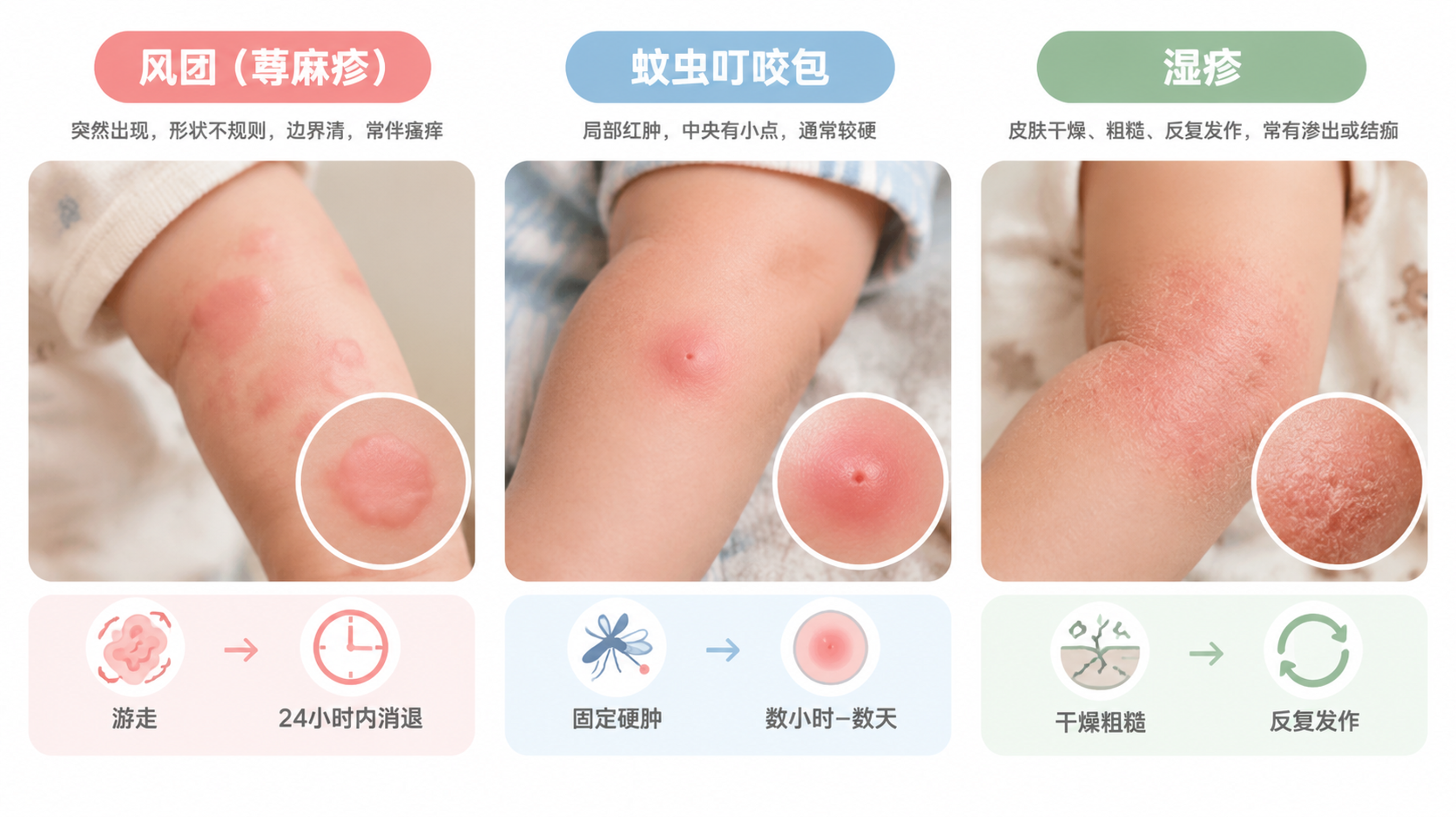 宝宝突然起一片片“蚊子包”：3步分清风团和虫咬，红线别拖