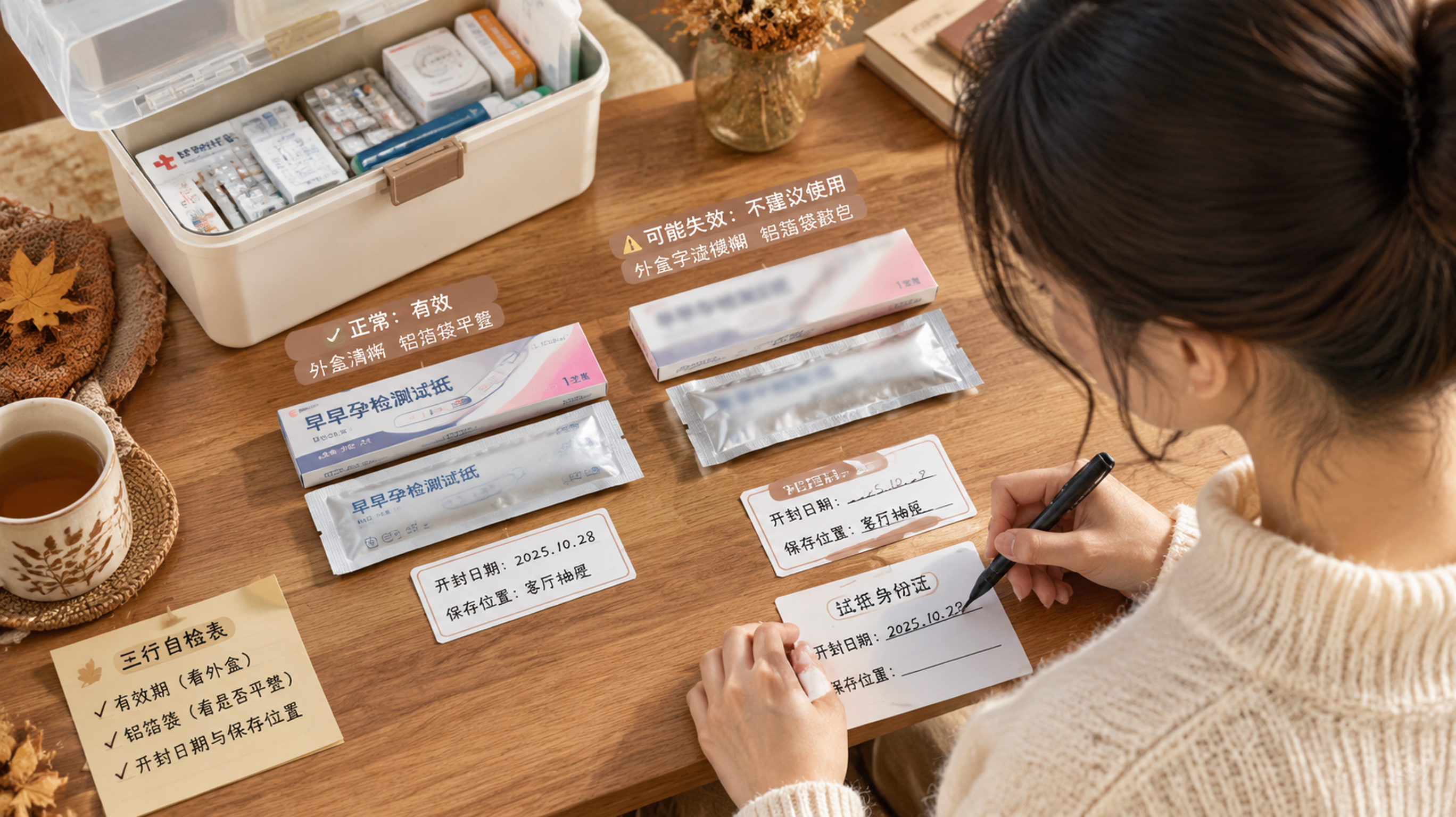去年囤的验孕棒别急着用 先做三行自检