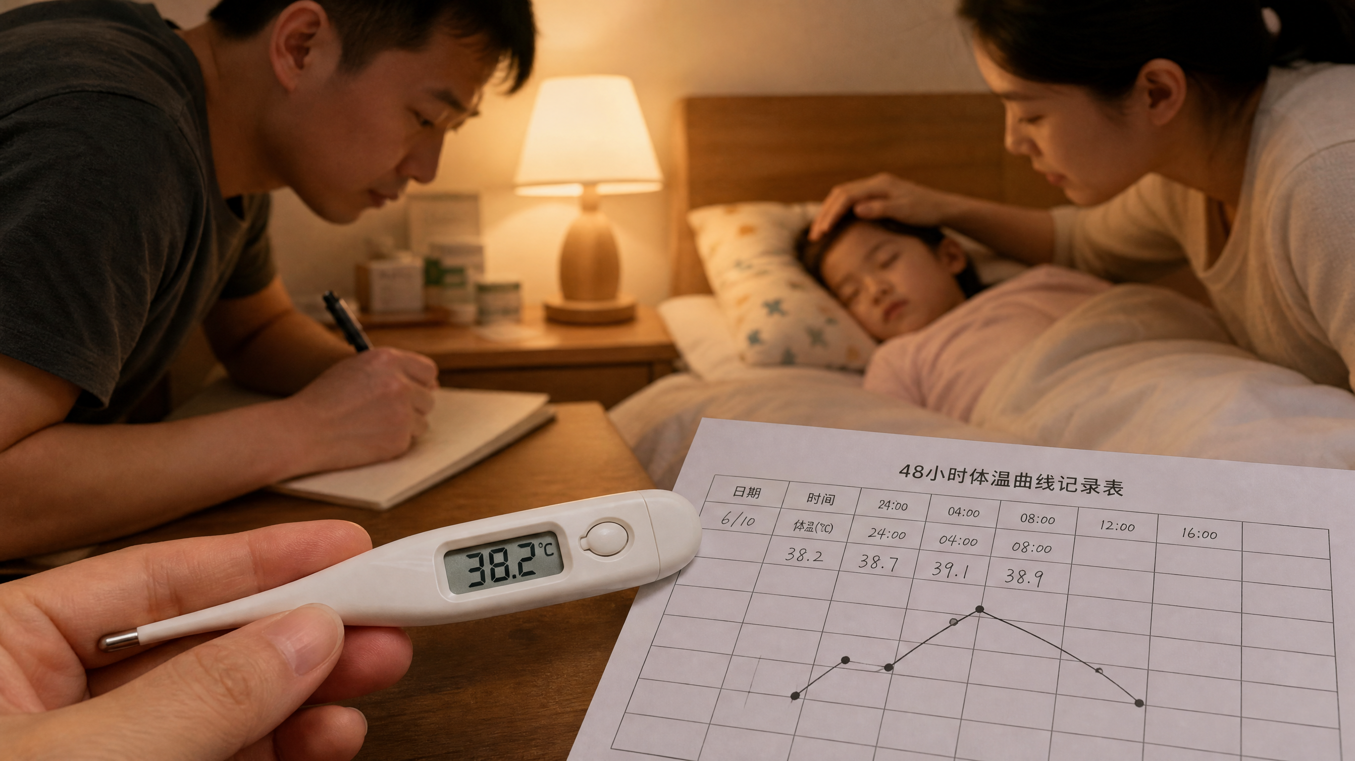 孩子打完疫苗发烧？照这张48小时表做就不慌